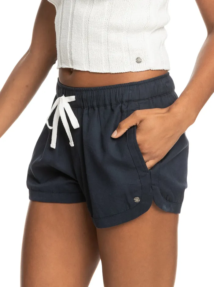 Roxy Shorts New Impossible Love Elastic Waist Shorts Mood Indigo 8211 Womens