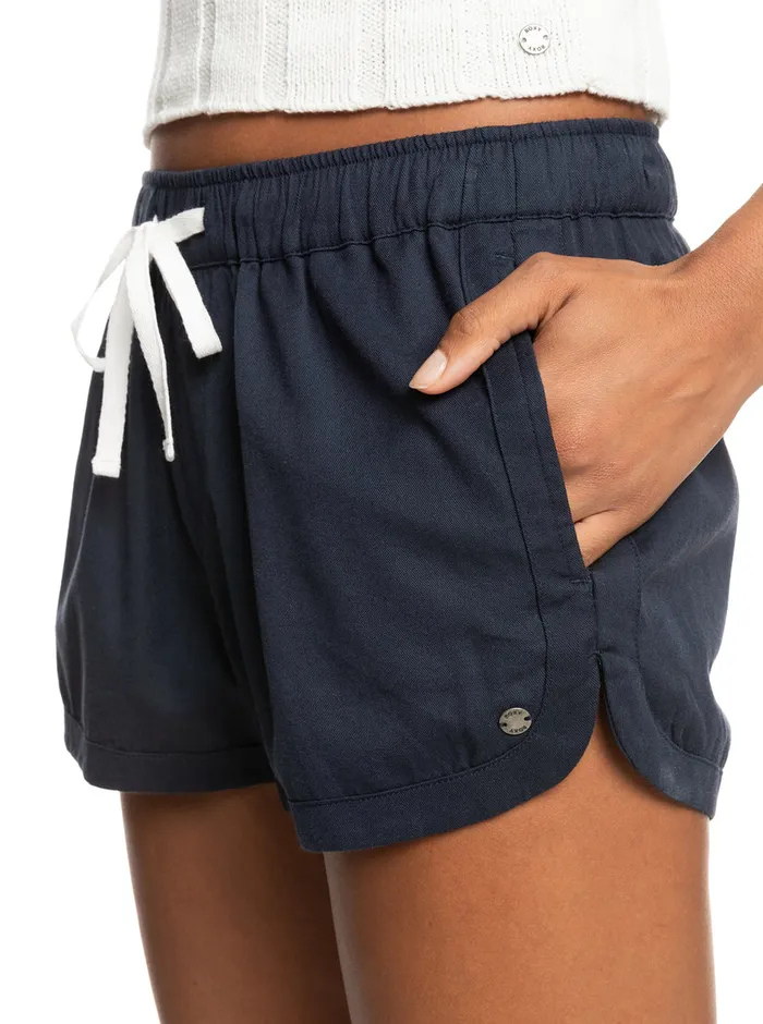 Roxy Shorts New Impossible Love Elastic Waist Shorts Mood Indigo 8211 Womens