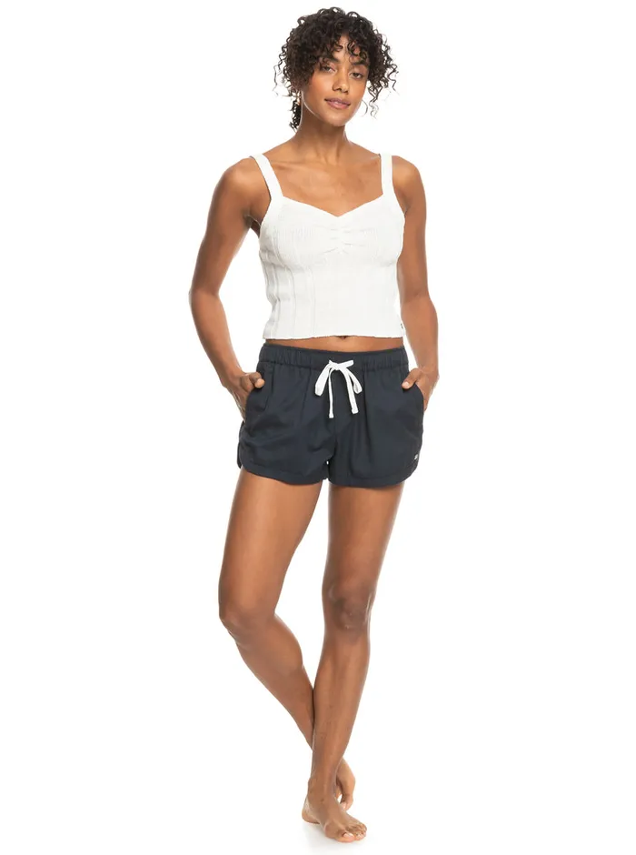 Roxy Shorts New Impossible Love Elastic Waist Shorts Mood Indigo 8211 Womens