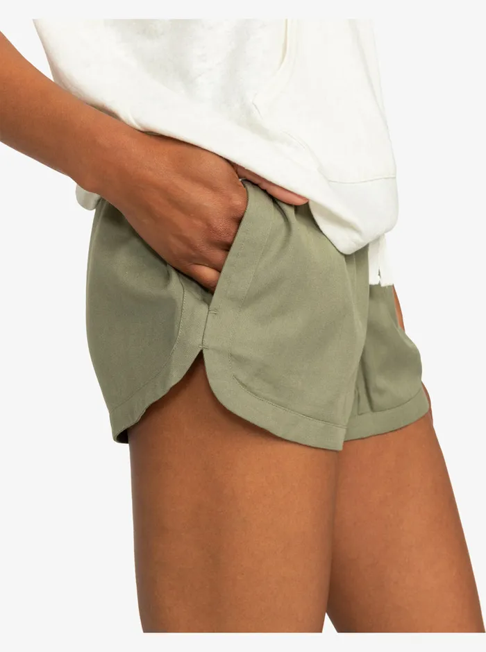 Roxy Shorts New Impossible Love Elastic Waist Shorts Sea Spray 8211 Womens