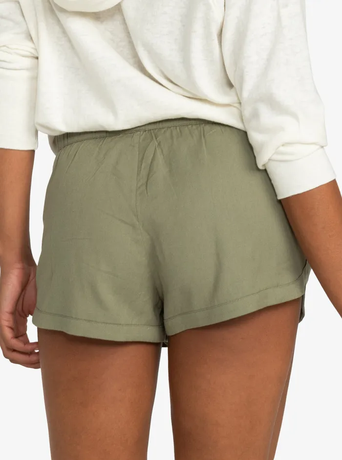 Roxy Shorts New Impossible Love Elastic Waist Shorts Sea Spray 8211 Womens