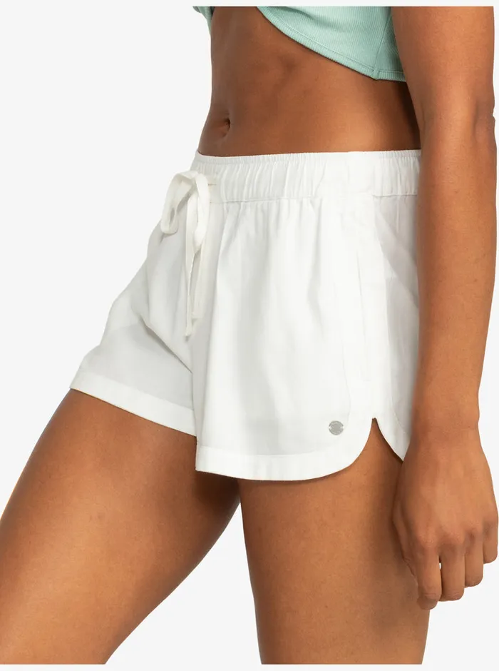 Roxy Shorts New Impossible Love Elastic Waist Shorts Snow White 8211 Womens