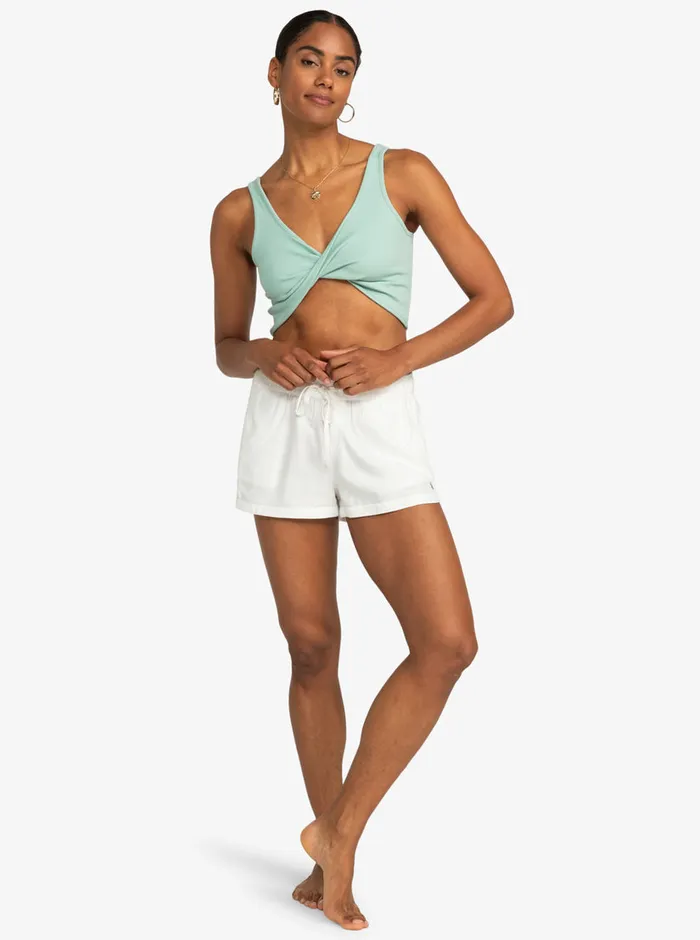 Roxy Shorts New Impossible Love Elastic Waist Shorts Snow White 8211 Womens