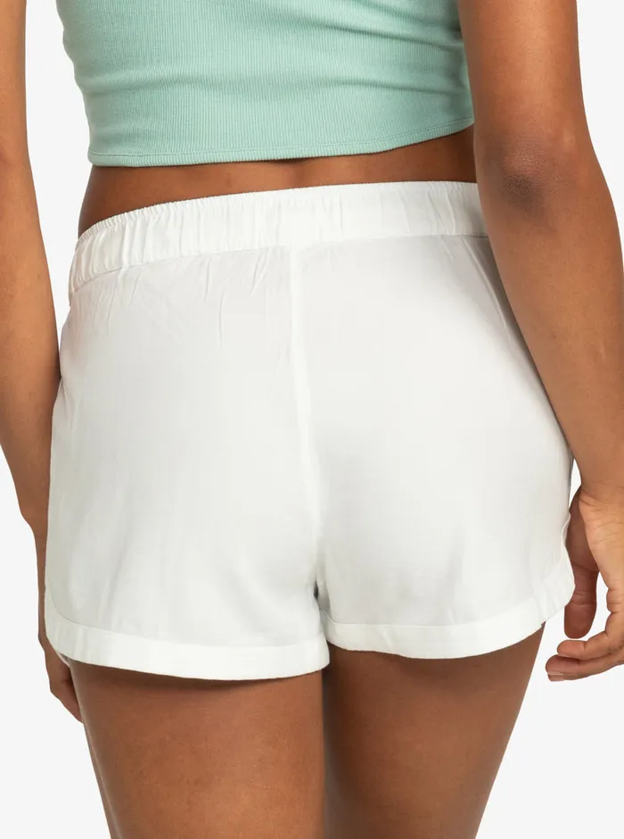 Roxy Shorts New Impossible Love Elastic Waist Shorts Snow White 8211 Womens