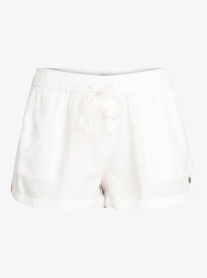 Roxy Shorts New Impossible Love Elastic Waist Shorts Snow White 8211 Womens