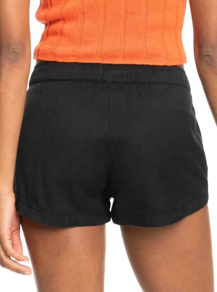 Roxy Shorts New Impossible Love Elastic Waist Shorts True Black 8211 Womens