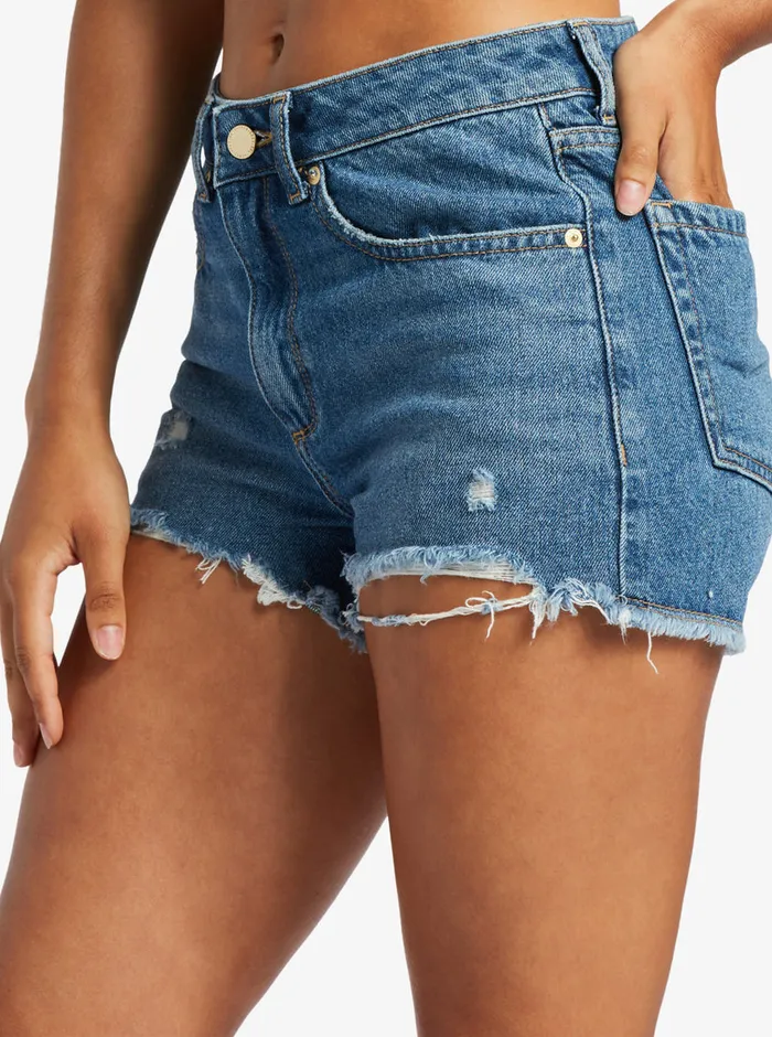 Roxy Shorts New Swell Denim Shorts Medium Blue 8211 Womens