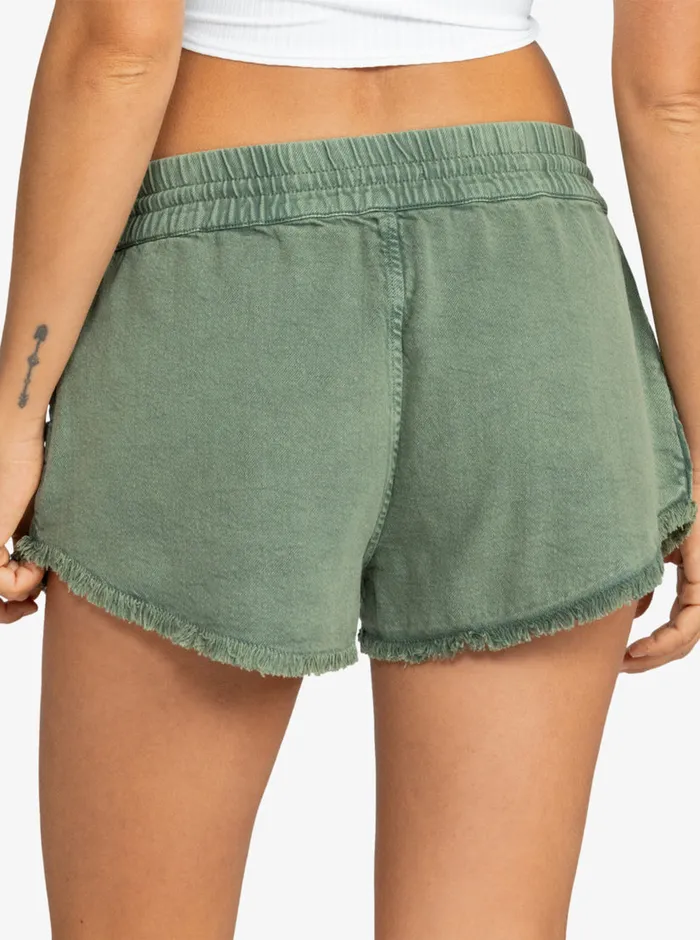 Roxy Shorts Scenic Route Elastic Waist Shorts Agave Green 8211 Womens