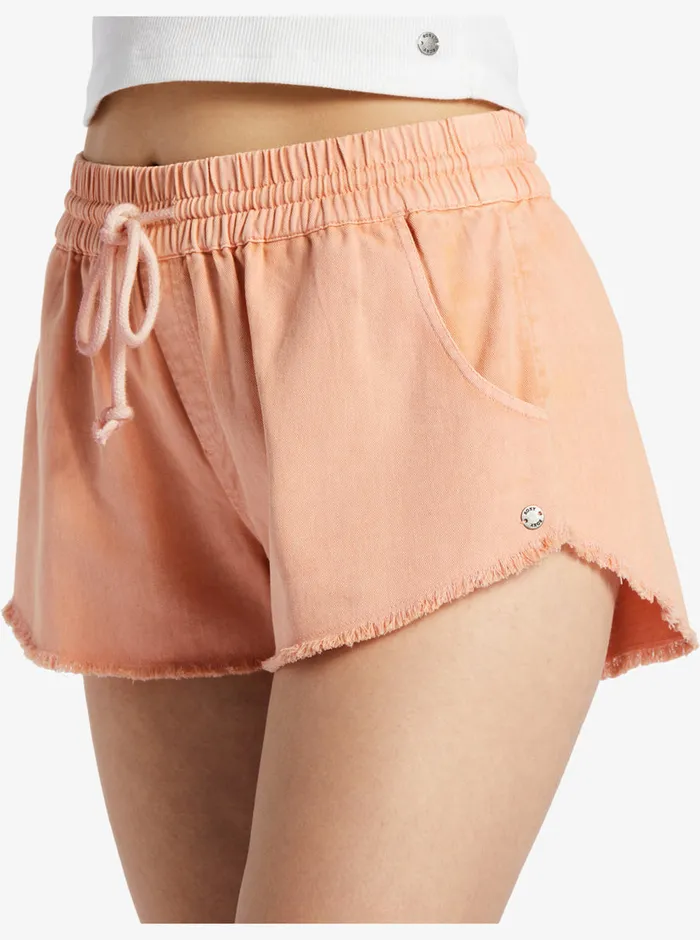 Roxy Shorts Scenic Route Elastic Waist Shorts Dusty Coral 8211 Womens