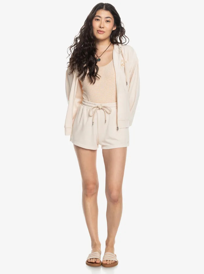 Roxy Shorts Surfing By Moonlight Elastic Waist Shorts Tapioca 8211 Womens