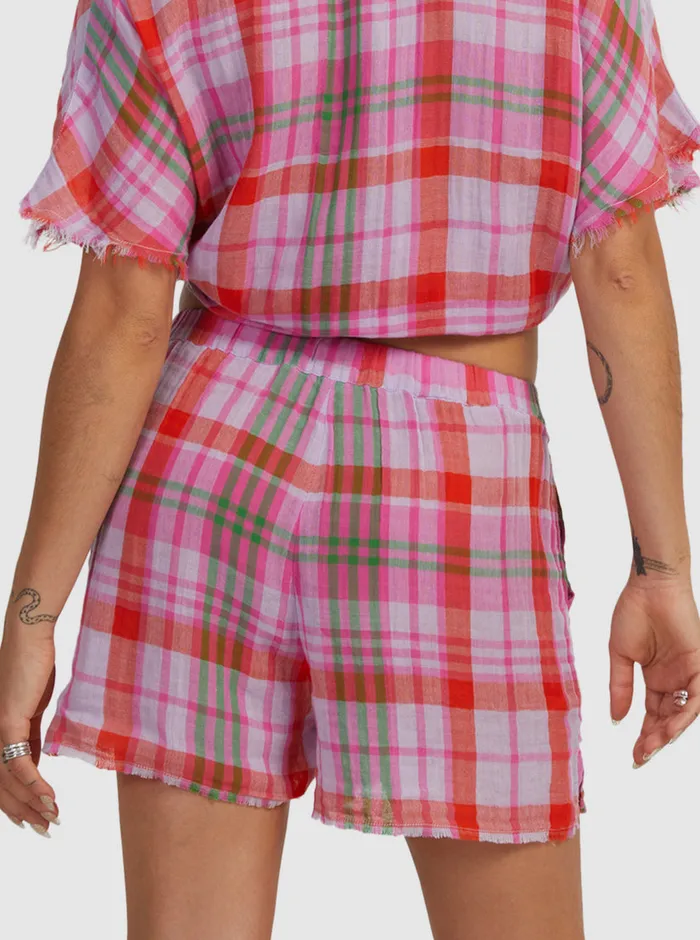 Roxy Shorts Tartan Times Shorts Tartan Times Mimis Lilac 8211 Womens