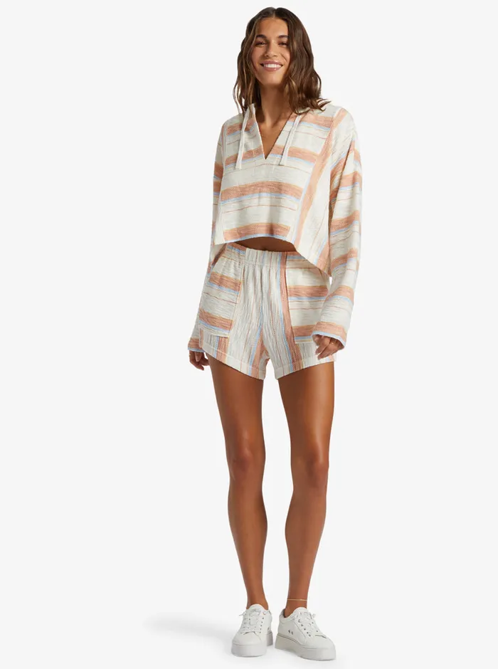 Roxy Shorts Todos Santos Sweat Shorts Cafe Creme Beach Blissed Strip 8211 Womens