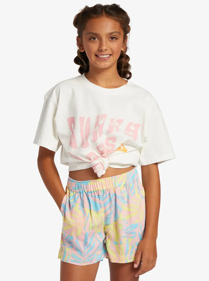 Roxy Skirts and Shorts 416 Blue Ocean Floor Viscose Shorts Daiquiri Green All Palmed O Rg 8211 Girls