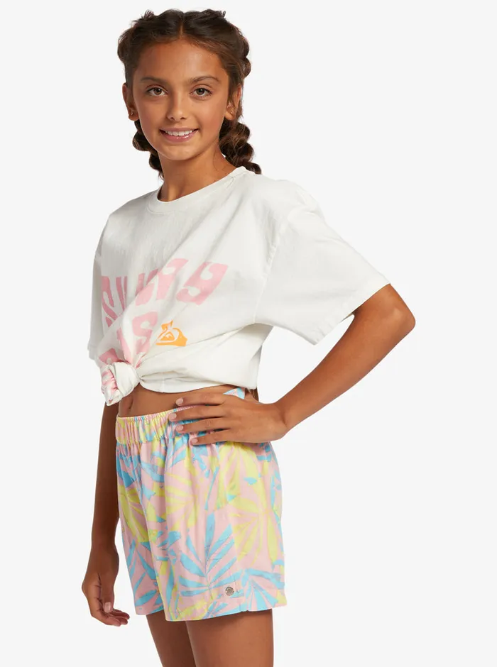 Roxy Skirts and Shorts 416 Blue Ocean Floor Viscose Shorts Daiquiri Green All Palmed O Rg 8211 Girls