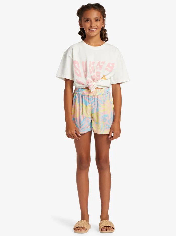 Roxy Skirts and Shorts 416 Blue Ocean Floor Viscose Shorts Daiquiri Green All Palmed O Rg 8211 Girls
