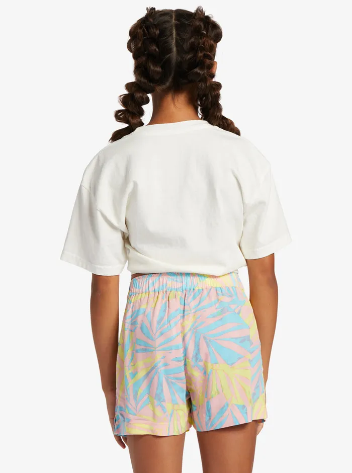 Roxy Skirts and Shorts 416 Blue Ocean Floor Viscose Shorts Daiquiri Green All Palmed O Rg 8211 Girls