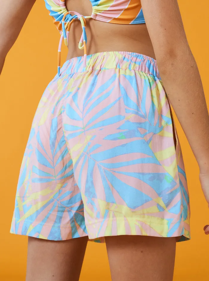 Roxy Skirts and Shorts 416 Blue Ocean Floor Viscose Shorts Daiquiri Green All Palmed O Rg 8211 Girls