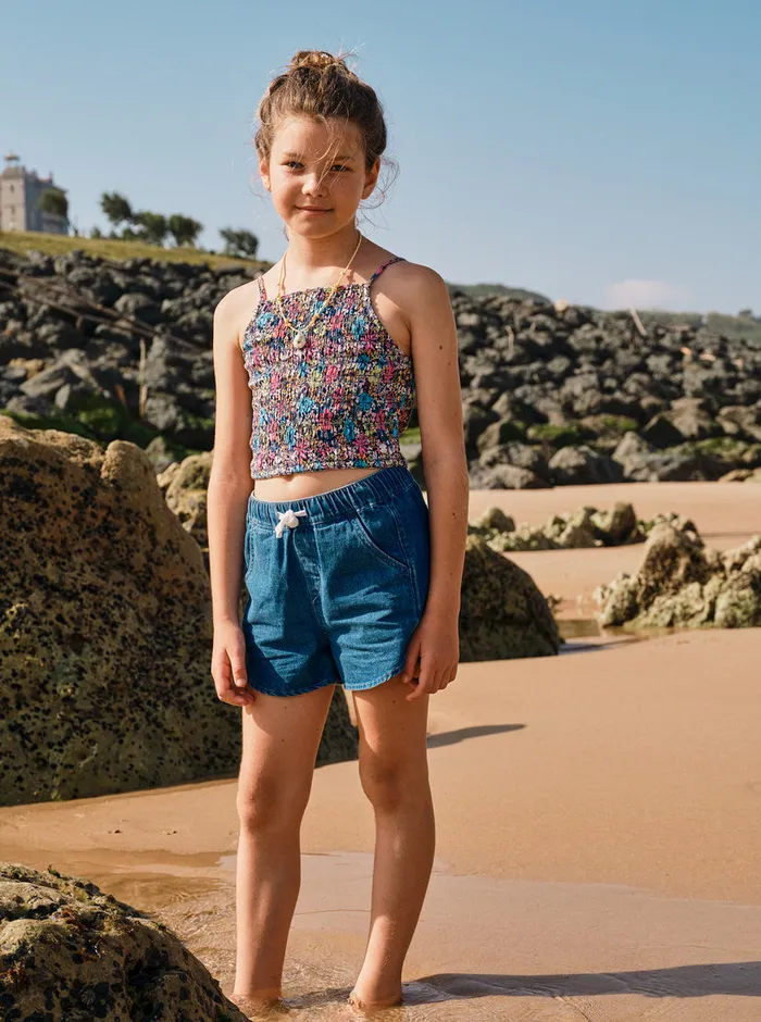 Roxy Skirts and Shorts 416 Genial Moment Beach Shorts Medium Blue 8211 Girls