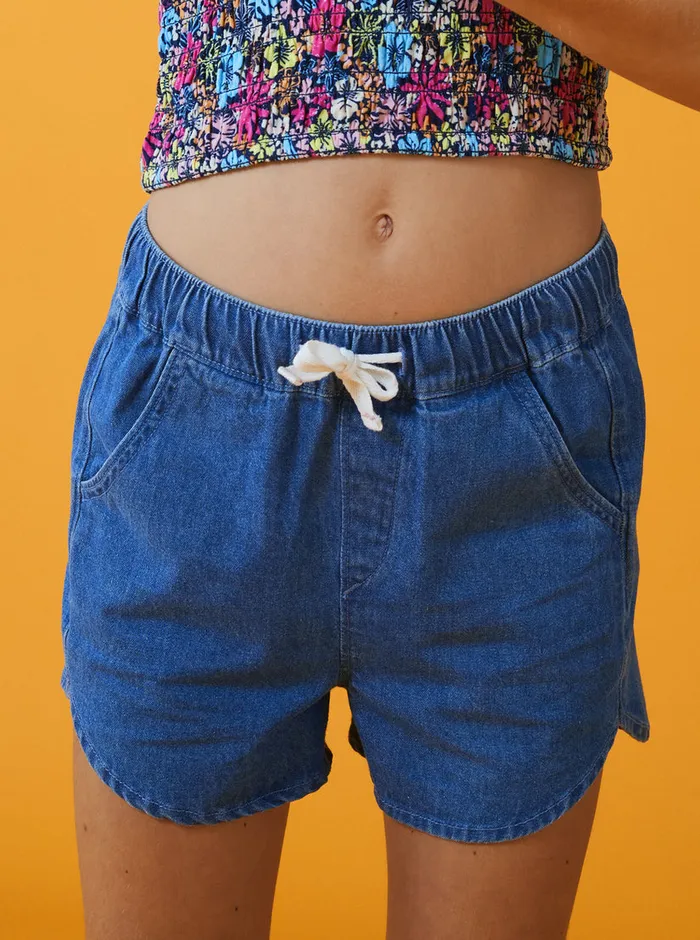 Roxy Skirts and Shorts 416 Genial Moment Beach Shorts Medium Blue 8211 Girls