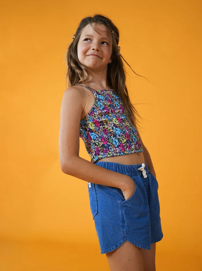 Roxy Skirts and Shorts 416 Genial Moment Beach Shorts Medium Blue 8211 Girls