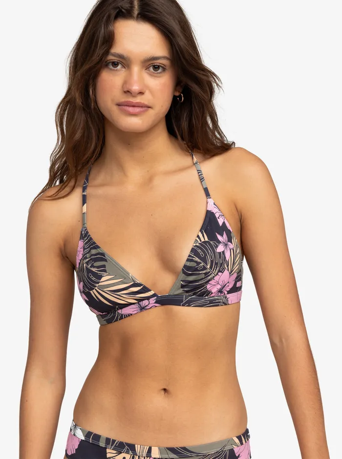 Roxy Skirts Pro The Cut Back Fixed Triangle Bikini Top Anthracite Classic Pro Surf 8211 Womens