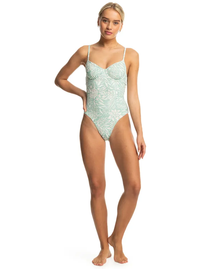 Roxy Skirts Rib Love The Muse OnePiece Swimsuit Blue Surf Planao Apparel 8211 Womens