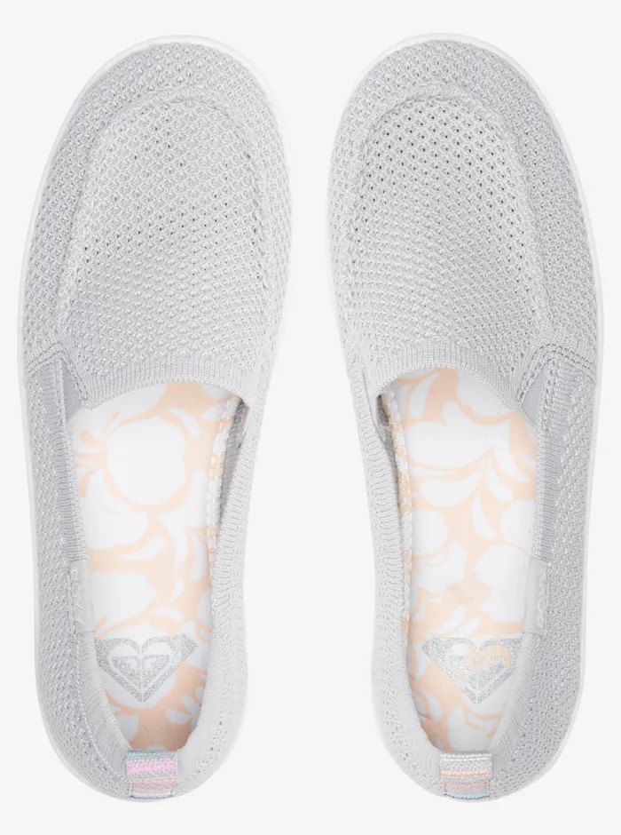 Roxy Sneakers Minnow Knit SlipOn Shoes Grey 8211 Womens