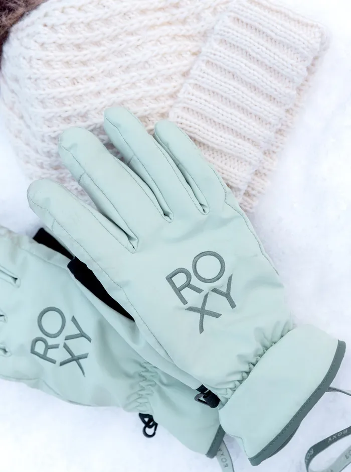 Roxy Snow Accessories Freshfield Technical SnowboardSki Gloves Cameo Green 8211 Womens