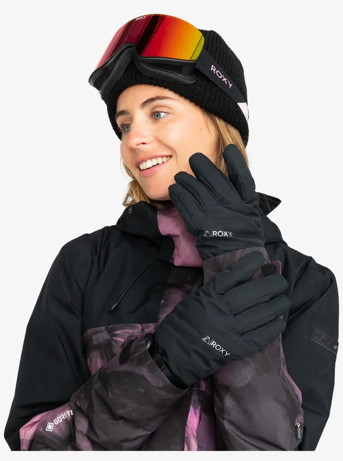 Roxy Snow Accessories GoreTex Fizz Insulated SnowboardSki Gloves True Black 8211 Womens