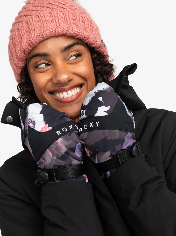 Roxy Snow Accessories Jetty Technical SnowboardSki Mittens True Black Blurry Flower 8211 Womens Roxy Snow Accessories Jetty Technical SnowboardSki Mittens True Black Blurry Flower 8211 Womens