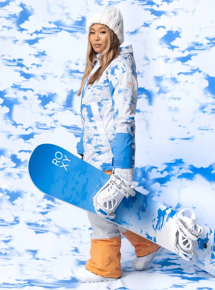 Roxy Snow Jackets Chloe Kim Technical Snow Jacket Azure Blue Clouds 8211 Womens