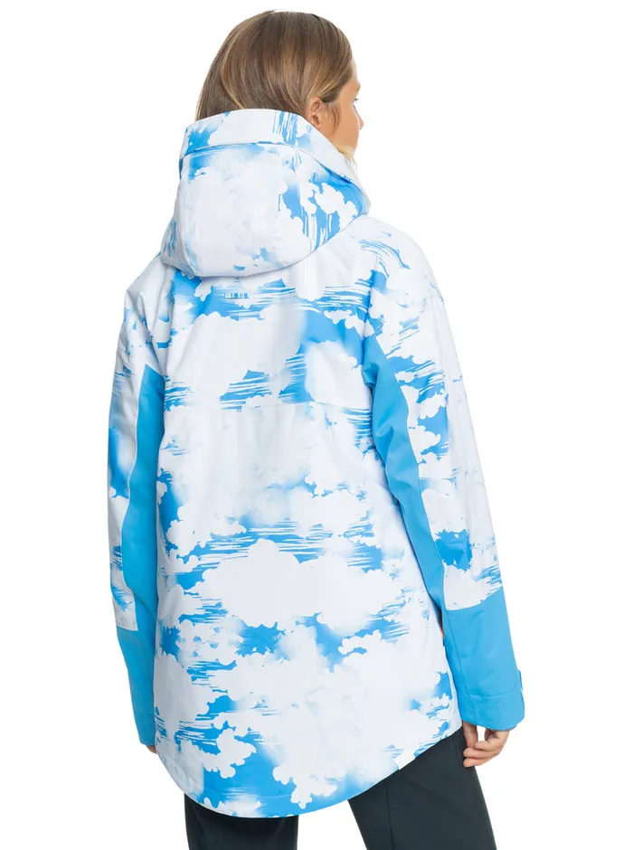Roxy Snow Jackets Chloe Kim Technical Snow Jacket Azure Blue Clouds 8211 Womens