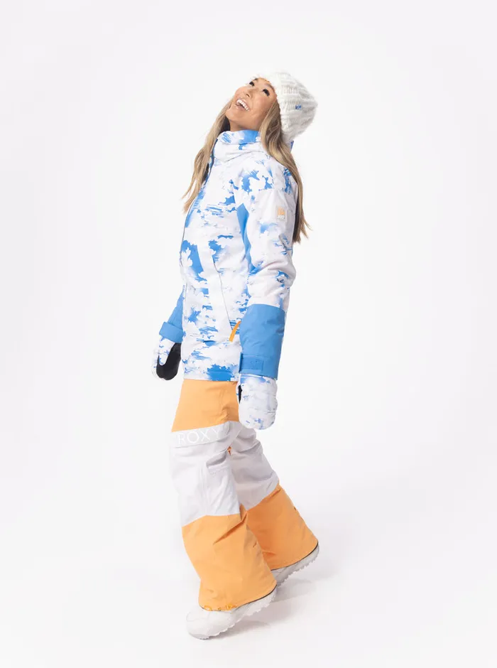 Roxy Snow Jackets Chloe Kim Technical Snow Jacket Azure Blue Clouds 8211 Womens