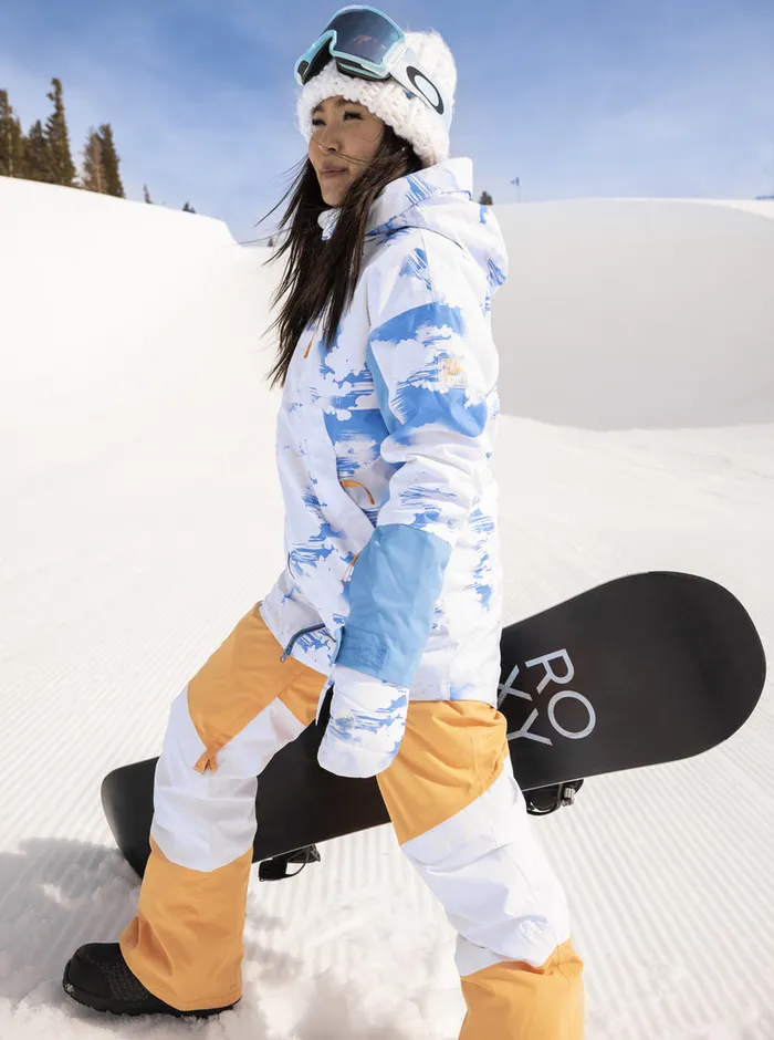 Roxy Snow Jackets Chloe Kim Technical Snow Jacket Azure Blue Clouds 8211 Womens