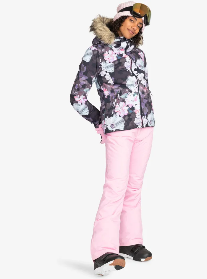 Roxy Snow Jackets Jet Ski Technical Snow Jacket True Black Blurry Flower 8211 Womens