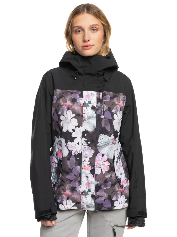 Roxy Snow Jackets Jetty 3In1 Technical Snow Jacket True Black Blurry Flower 8211 Womens Roxy Snow Jackets Jetty 3In1 Technical Snow Jacket True Black Blurry Flower 8211 Womens