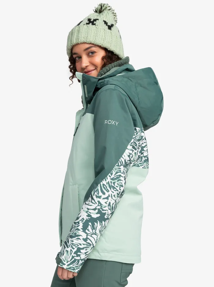Roxy Snow Jackets Jetty Block Technical Snow Jacket Dark Forest Wild 8211 Womens