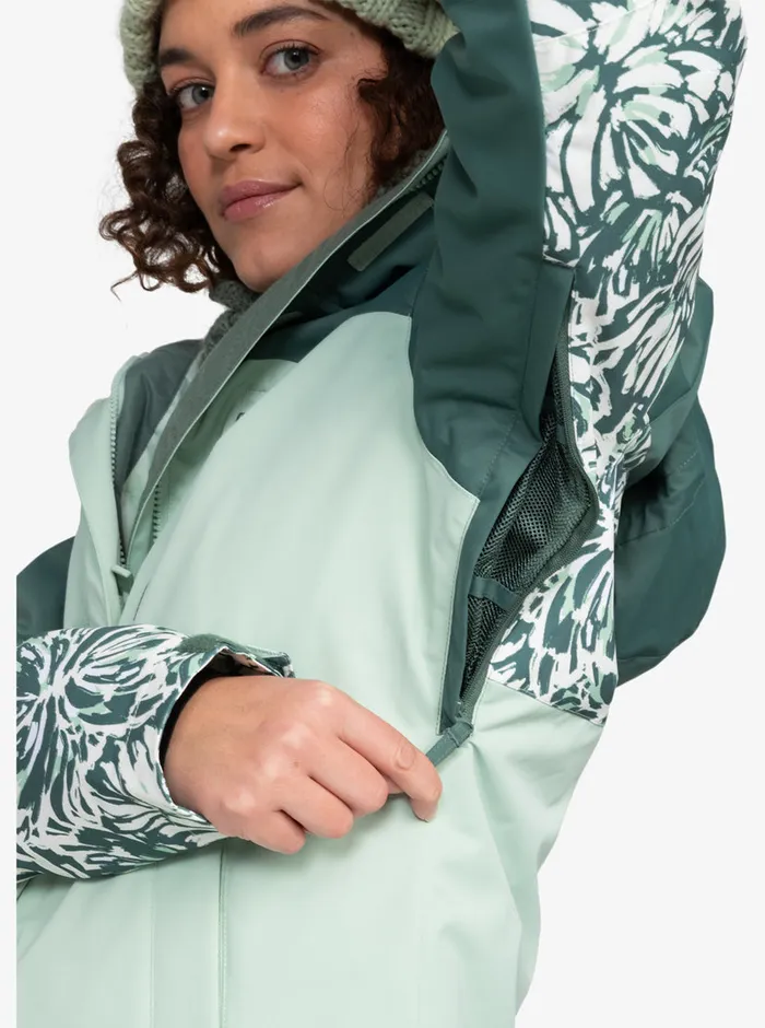 Roxy Snow Jackets Jetty Block Technical Snow Jacket Dark Forest Wild 8211 Womens