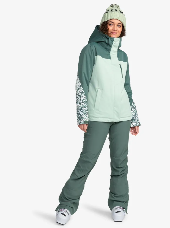Roxy Snow Jackets Jetty Block Technical Snow Jacket Dark Forest Wild 8211 Womens