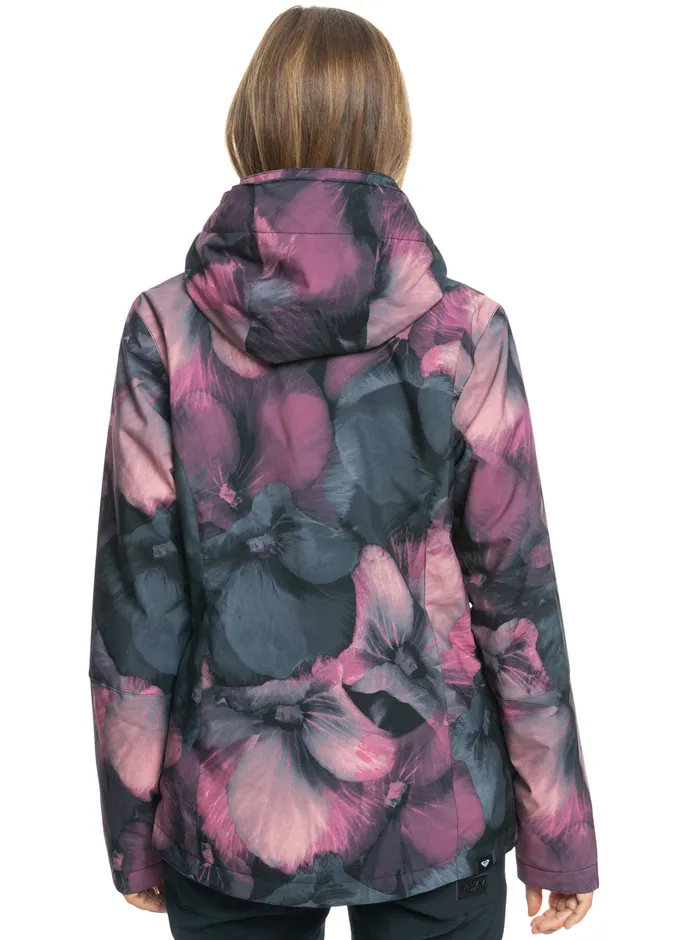 Roxy Snow Jackets Jetty Technical Snow Jacket True Black Pansy Pansy 8211 Womens