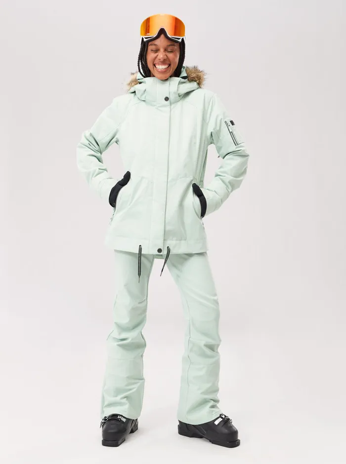 Roxy Snow Jackets Meade Technical Snow Jacket Cameo Green 8211 Womens