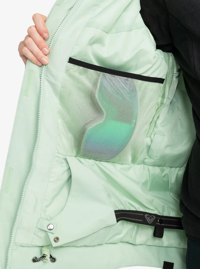 Roxy Snow Jackets Meade Technical Snow Jacket Cameo Green 8211 Womens