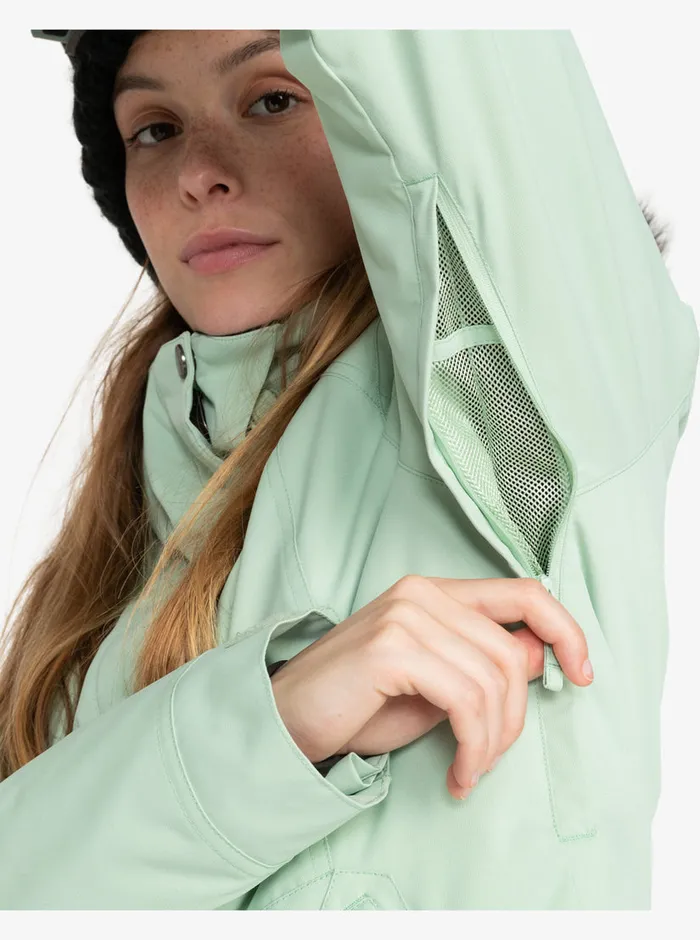 Roxy Snow Jackets Meade Technical Snow Jacket Cameo Green 8211 Womens