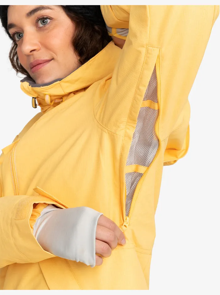 Roxy Snow Jackets Presence Parka Technical Snow Jacket Sunset Gold 8211 Womens