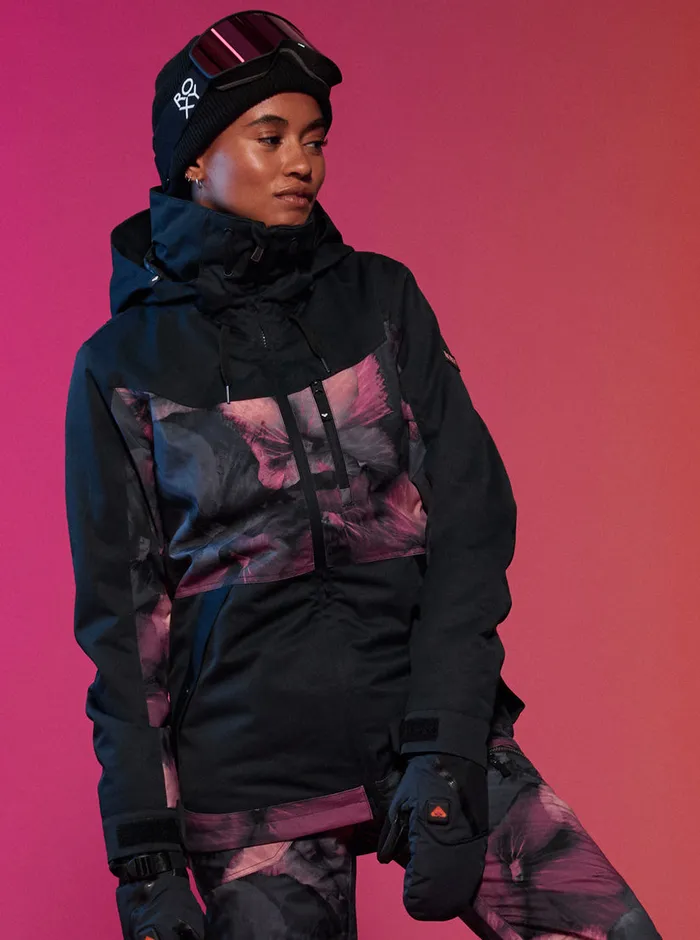 Roxy Snow Jackets Presence Parka Technical Snow Jacket True Black Pansy Pansy 8211 Womens Roxy Snow Jackets Presence Parka Technical Snow Jacket True Black Pansy Pansy 8211 Womens