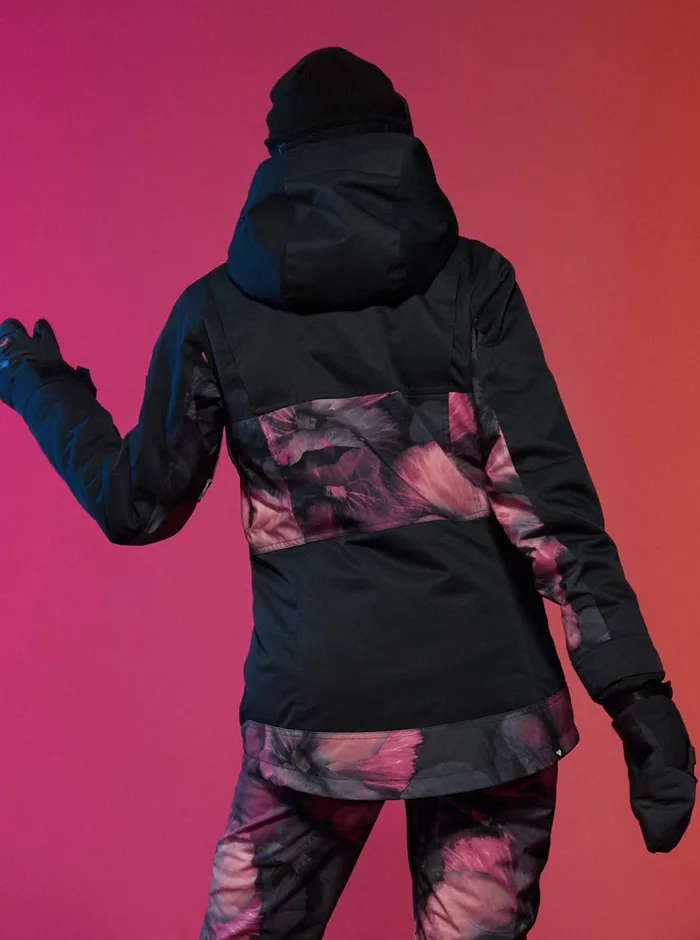 Roxy Snow Jackets Presence Parka Technical Snow Jacket True Black Pansy Pansy 8211 Womens