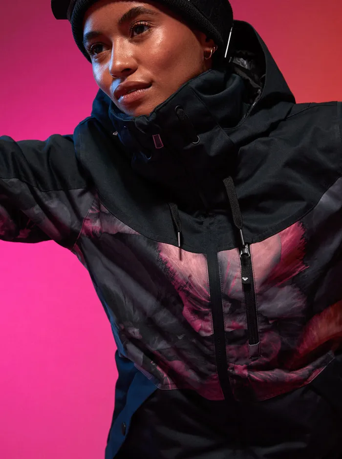 Roxy Snow Jackets Presence Parka Technical Snow Jacket True Black Pansy Pansy 8211 Womens