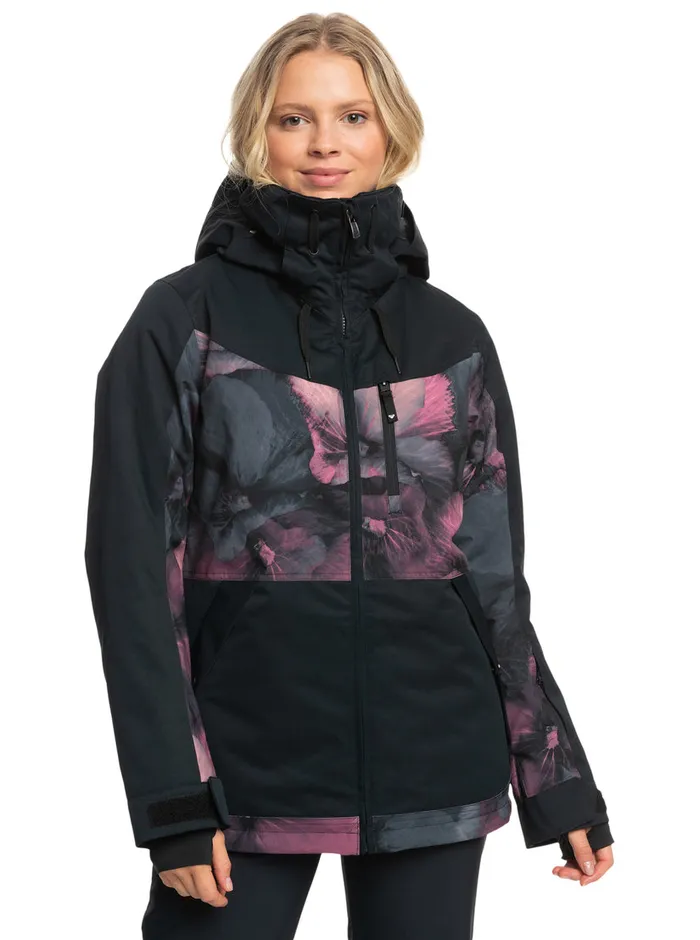 Roxy Snow Jackets Presence Parka Technical Snow Jacket True Black Pansy Pansy 8211 Womens