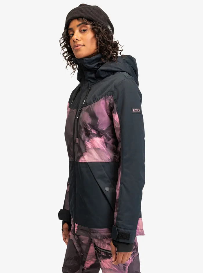Roxy Snow Jackets Presence Parka Technical Snow Jacket True Black Pansy Pansy 8211 Womens