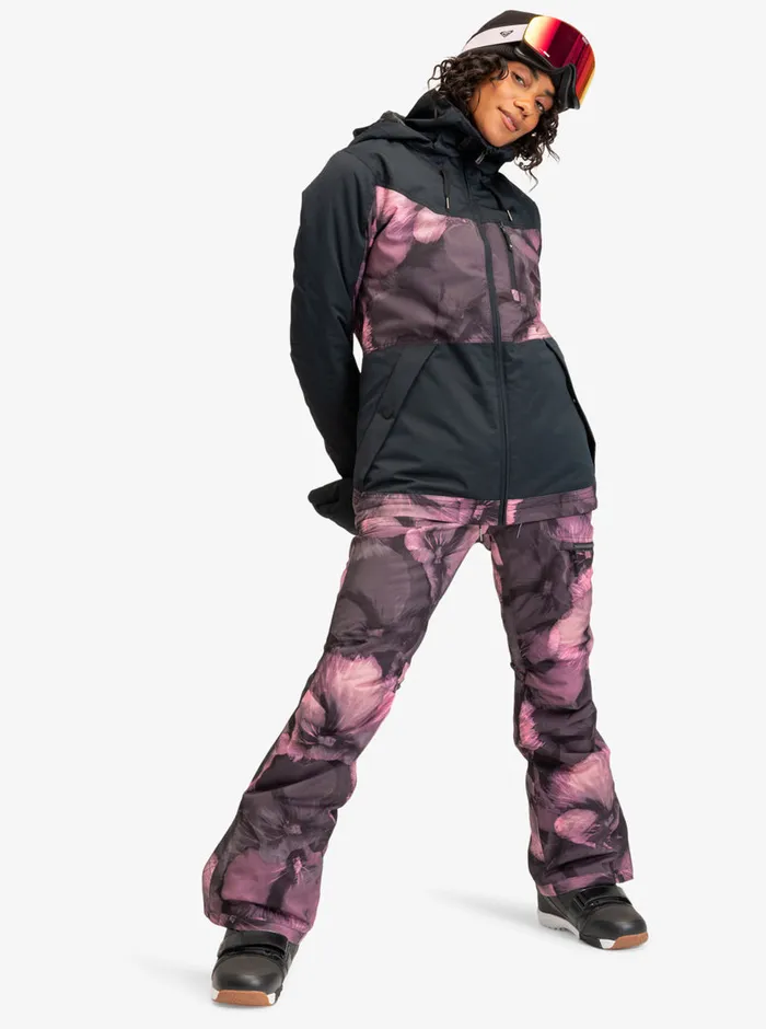 Roxy Snow Jackets Presence Parka Technical Snow Jacket True Black Pansy Pansy 8211 Womens